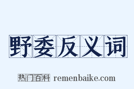 野委反义词是什么意思的图片